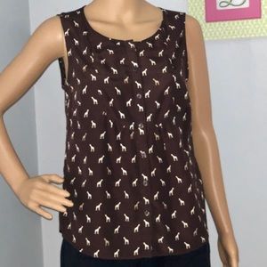 Brown Giraffe Top Croft & Barrow Size XS